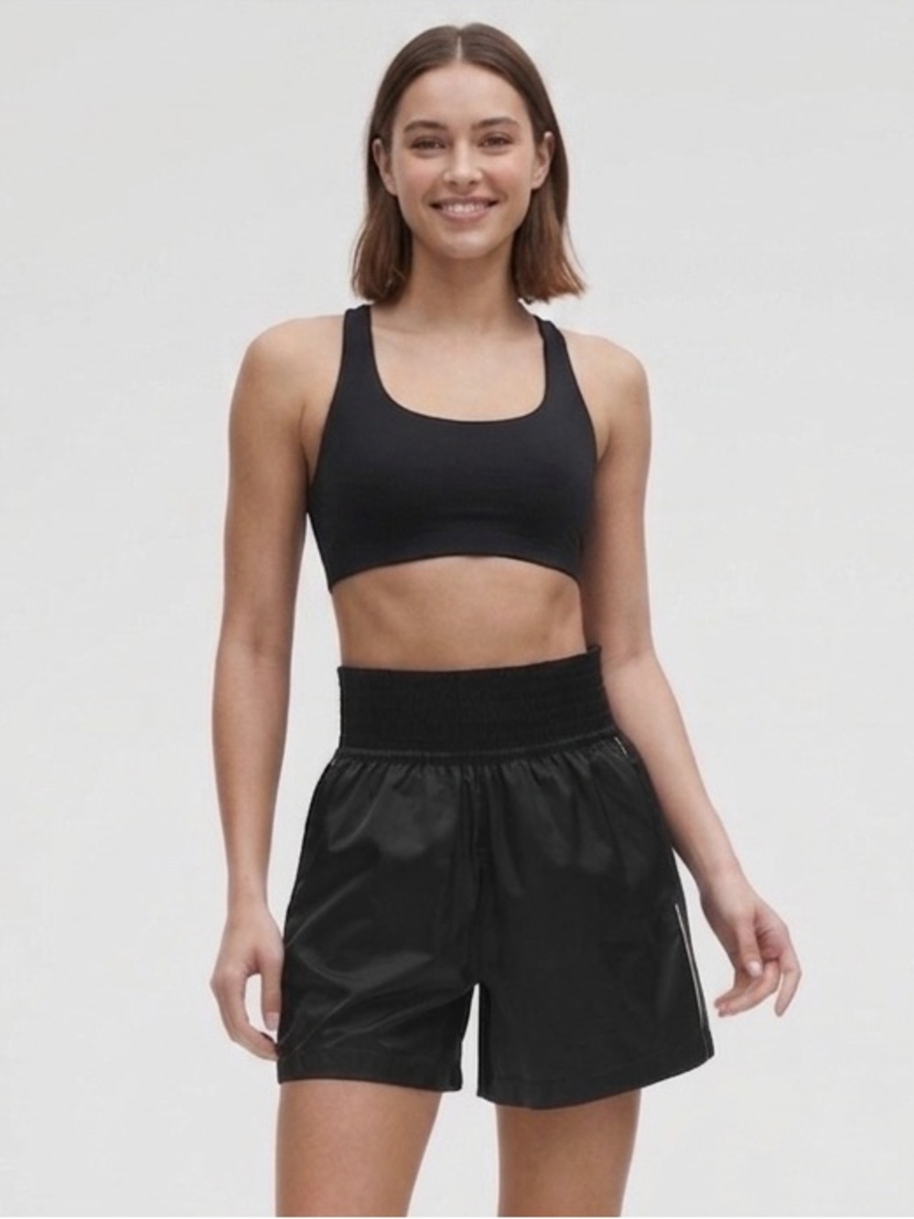 Lululemon Stretch Satin Nylon Super-High-Rise Short 5" in black Size XS - Picture 3 of 16
